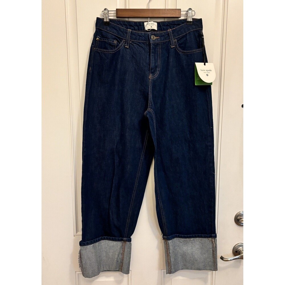 Kate Spade New York Size 6 Wide Cuff Jeans by Target dark Wash wide leg